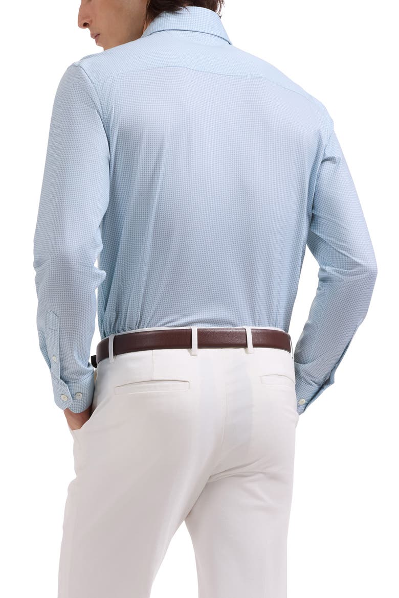 Devon OoohCotton® Optical Grid Print Button-Up Shirt, Alternate, color, SEAFOAM
