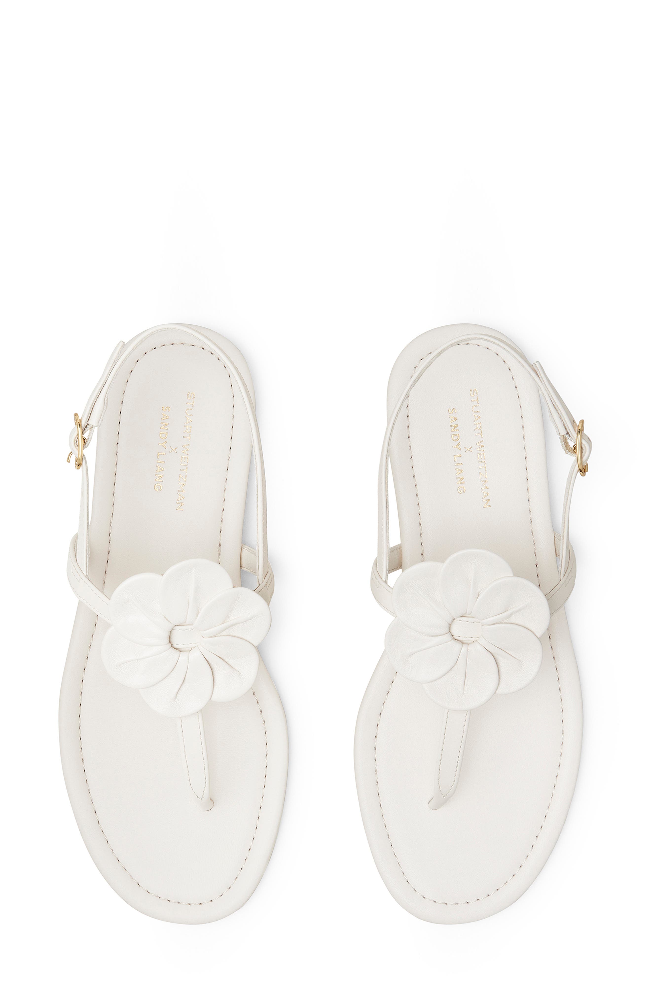 x Sandy Liang T-Strap Slingback Sandal, Alternate, color, CREAM.