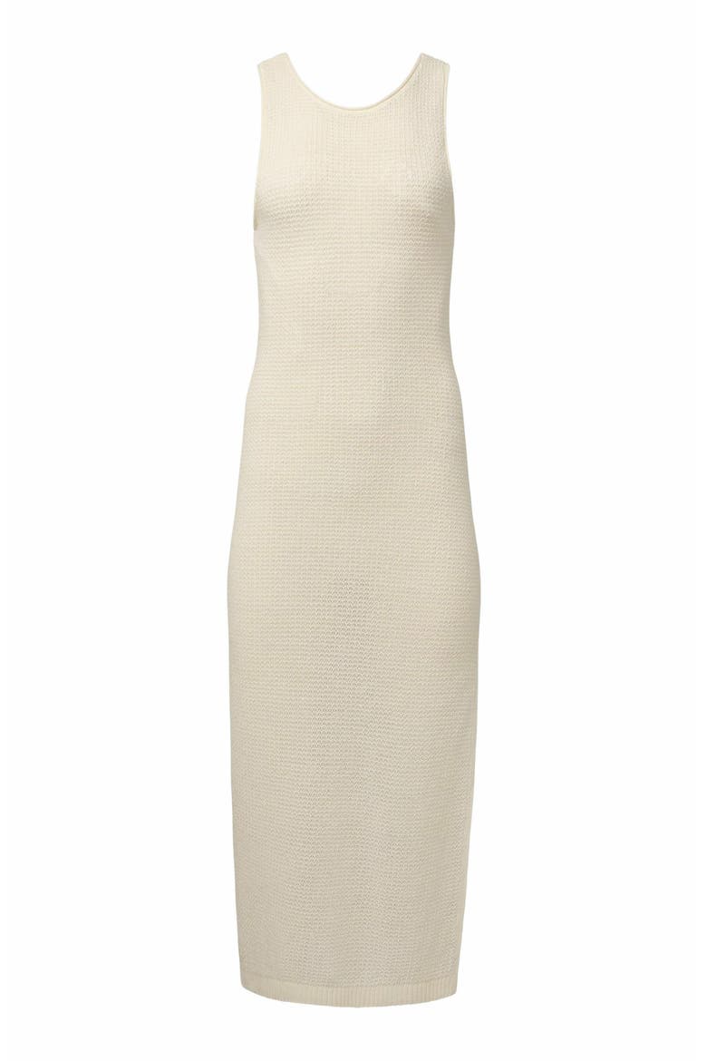 Linen Knit Scoop Back Maxi Dress, Alternate, color, WHITE