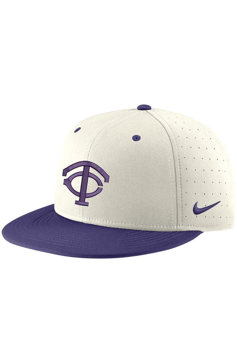 Nike Men's Nike Khaki TCU Horned Frogs Aero True Baseball Performance Fitted Hat, Main, color,