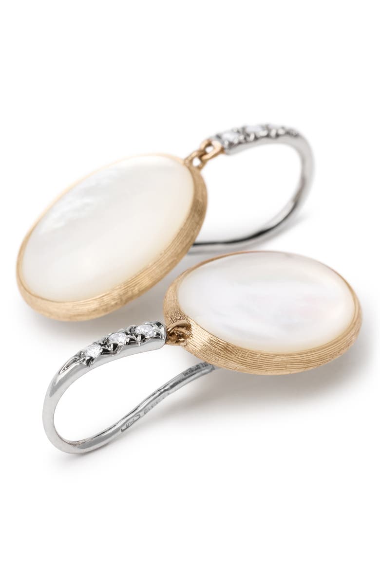 Marco Bicego Siviglia 18K Yellow Gold Diamond & Mother-of-Pearl Earrings, Alternate, color, 18K Yellow Gold