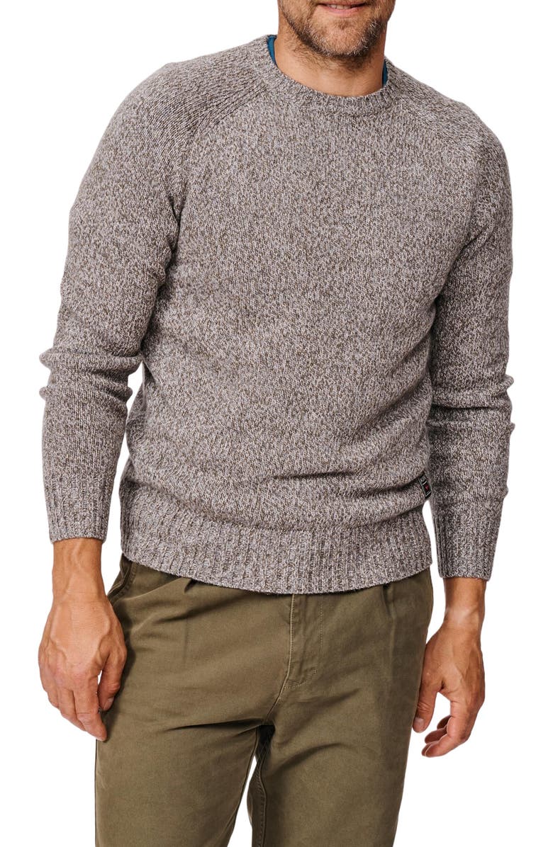 Aubin Riply Twist Crew Neck Sweater, Alternate, color, Khaki Twist