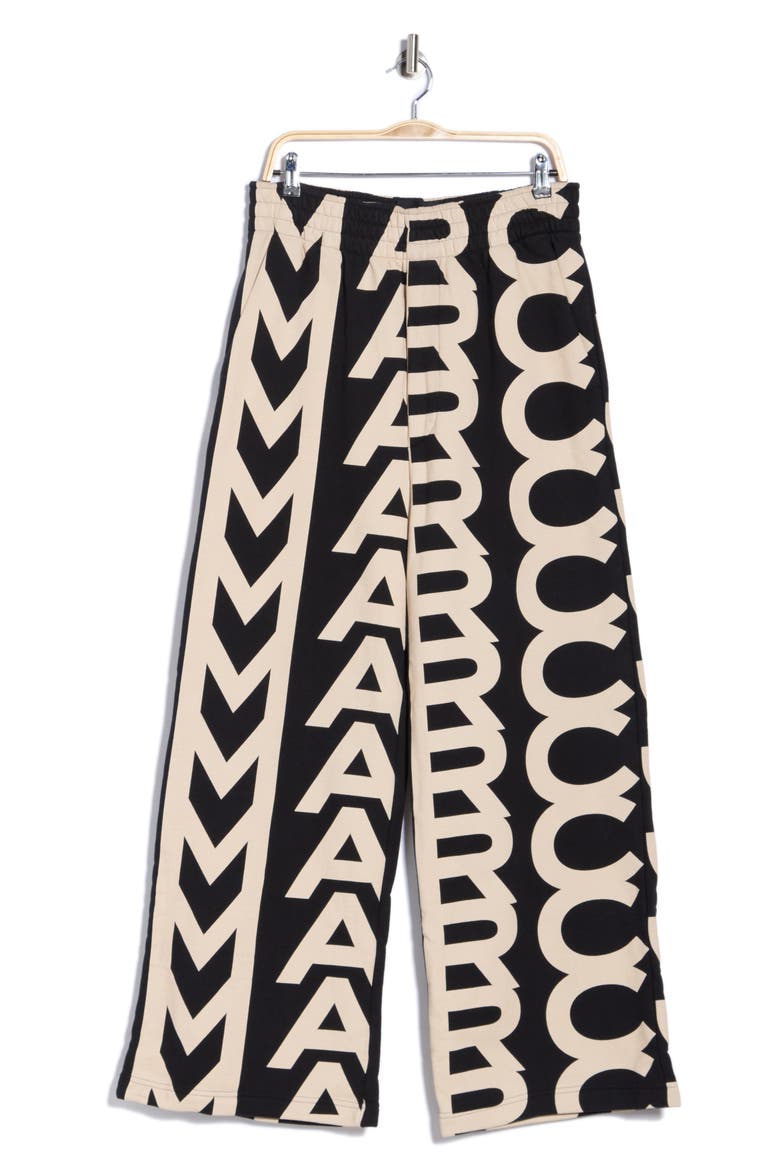Monogram Oversize Sweatpants, Alternate, color, BLACK/IVORY