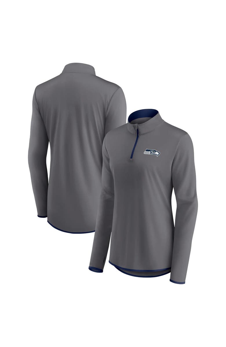 FANATICS Women's Fanatics Branded  Gray Seattle Seahawks Corner Long Sleeve 1/4 Zip Top, Alternate, color, Gray