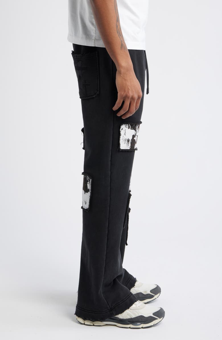 RtA Griffin Vintage Black Wash Wide Leg Sweatpants, Alternate, color, Vintage Black Digital Patch