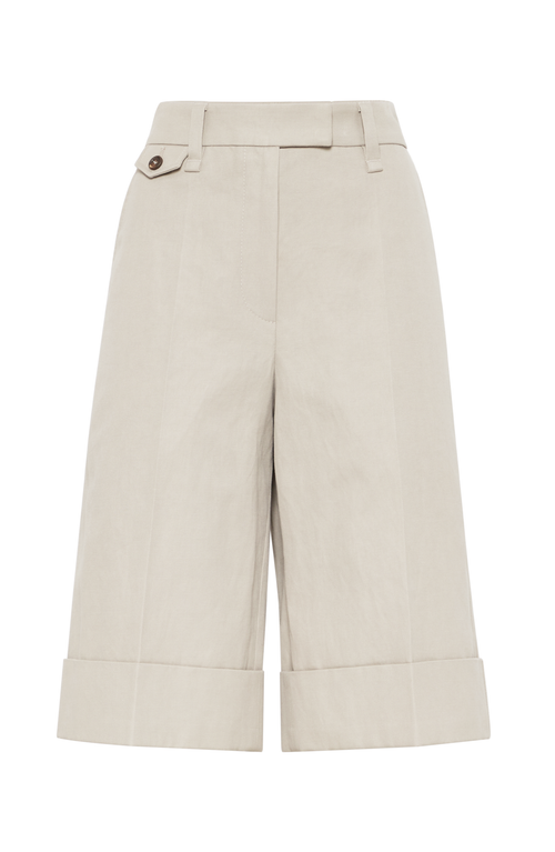 Brunello Cucinelli Sartorial Long Bermuda Shorts In Desert