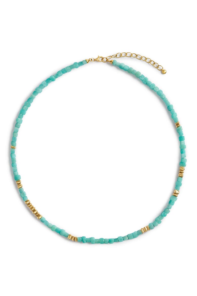 Amaia Amazonite Beaded Necklace, Main, color, 18K GOLD VERMEIL / AMAZONITE