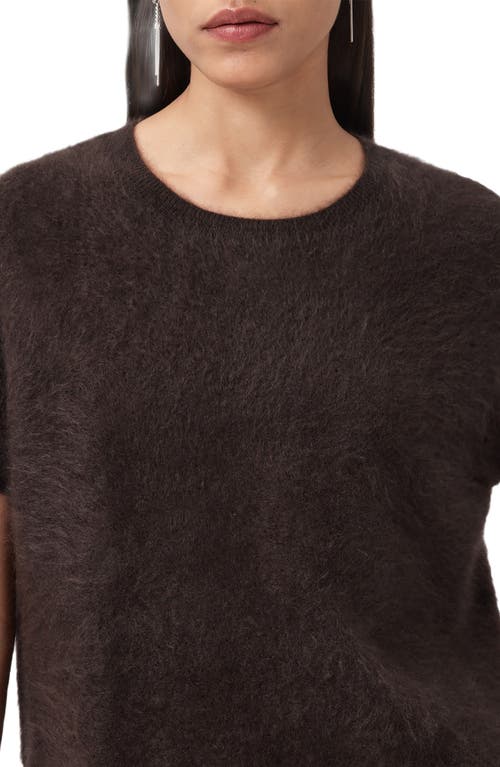 Allsaints Rebel Short Sleeve Cashmere Sweater In Brown