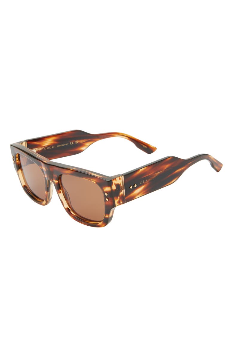 Gucci 54mm Square Sunglasses, Alternate, color, Havana