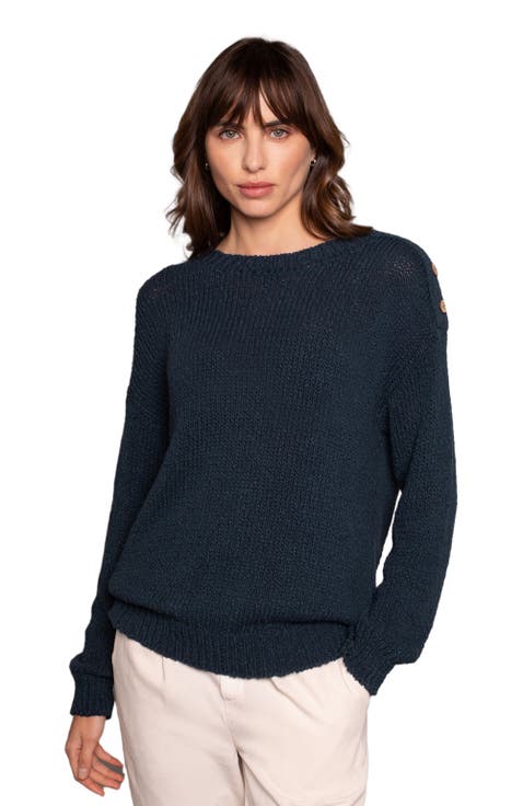 Slub Knit Button Detail Sweater