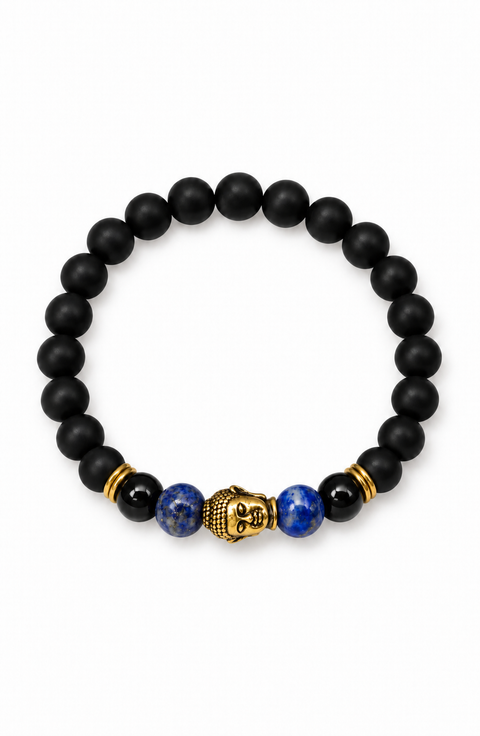 Buddha Obsidian Beaded Bracelet