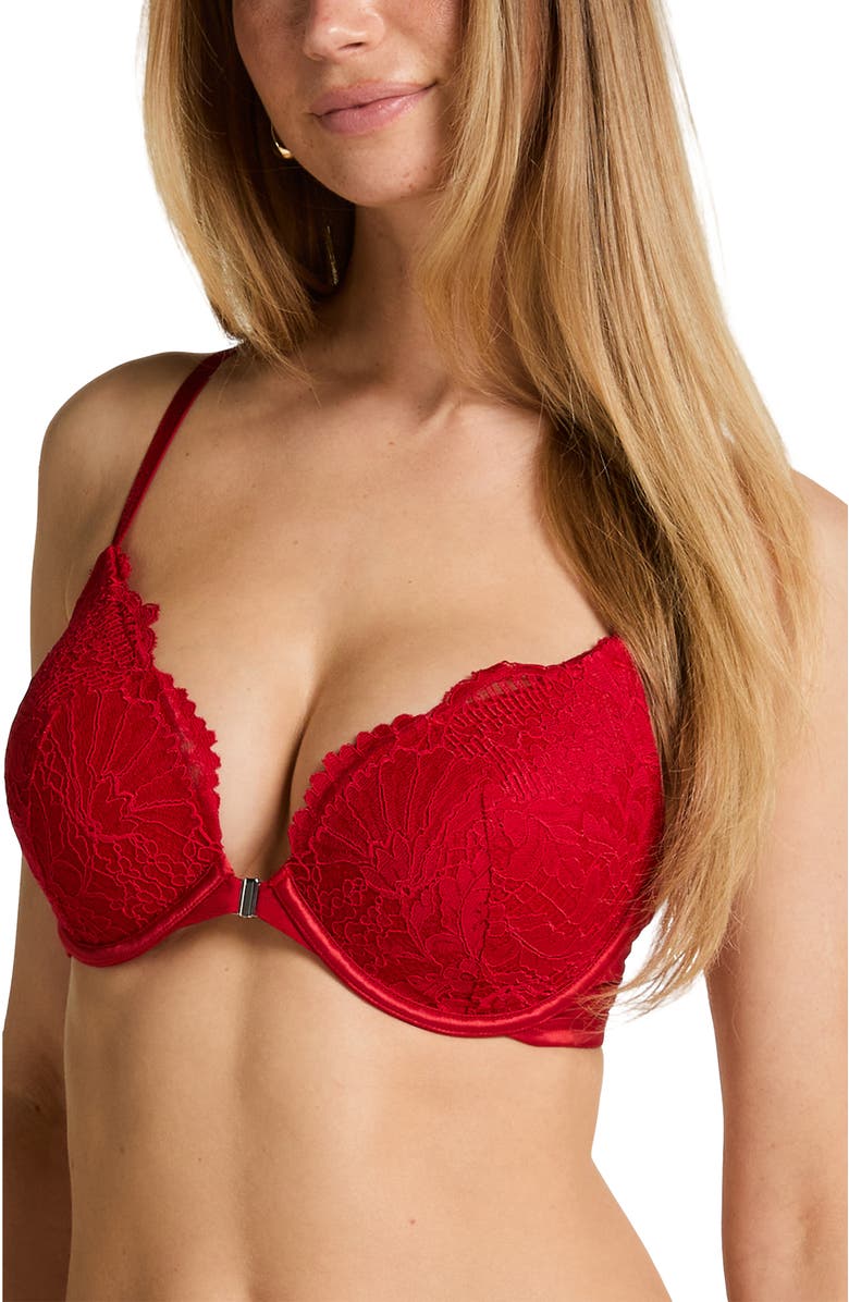 Hunkemöller Whitney Padded Push-Up Underwired Bra, Main, color, Red