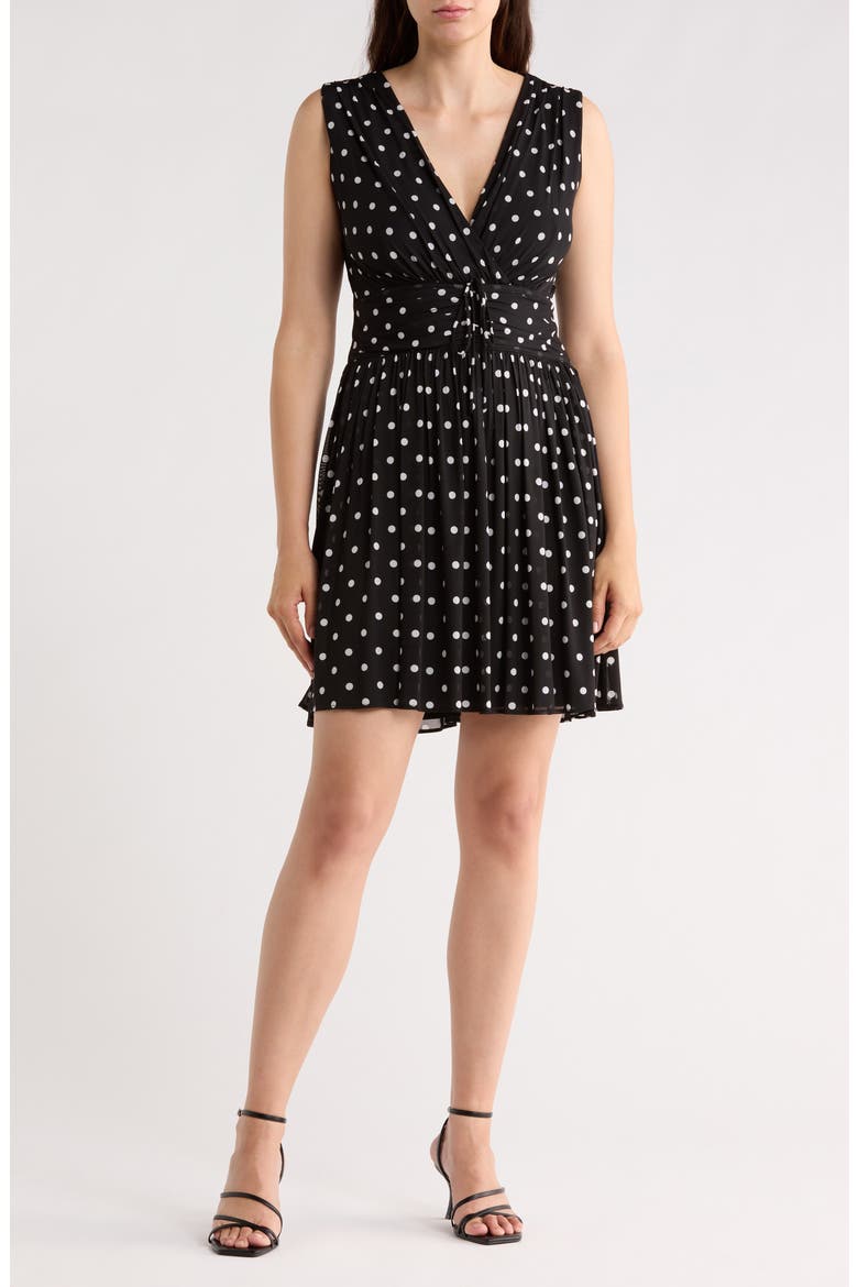 Sleeveless Fit & Flare Dress, Main, color, CLASSIC DOT