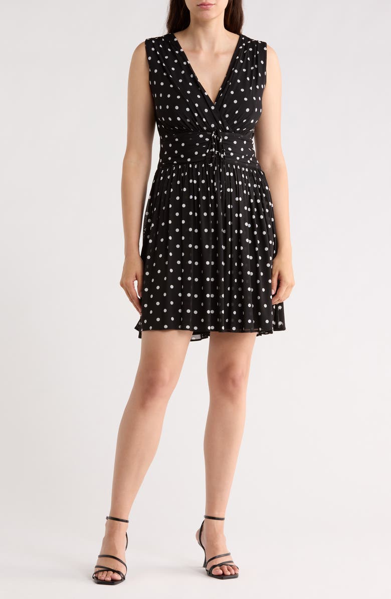 DKNY Sleeveless Fit & Flare Dress, Main, color, Classic Dot