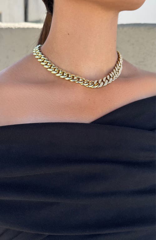 Adornia Cubic Zirconia & Curb Chain Necklace