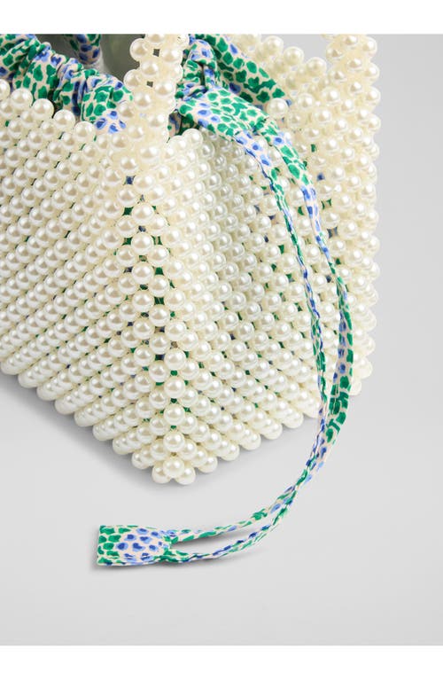 Lk Bennett Mini Faux Pearl Tote In Multi Green