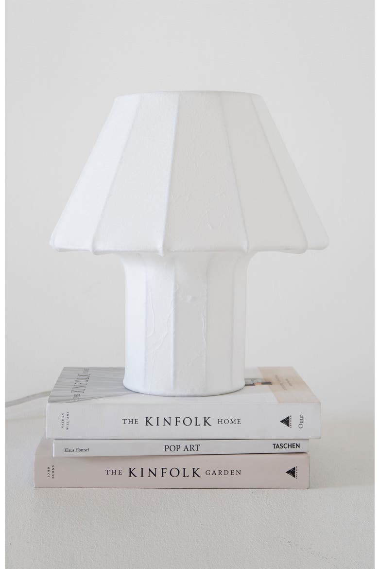 Celeste 12.6" LED Lightweight Table Lamp with Resin Fabric Shade, Bulb Included, Alternate, color, Off-White