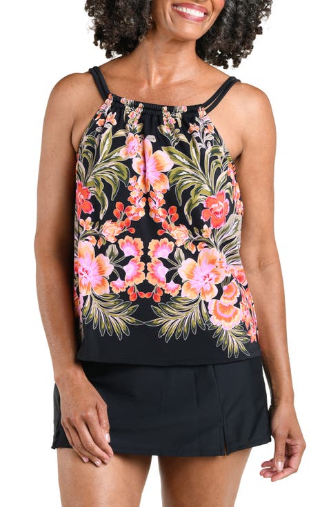 Rainforest Reflection Underwire High Neck Tankini Top