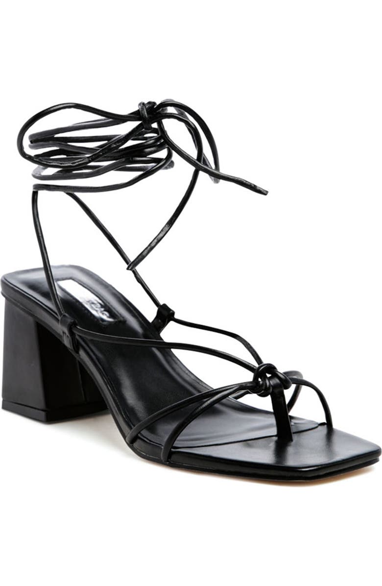 LONDON RAG Spruce Dessert Ankle Wrap Sandal, Main, color, Black