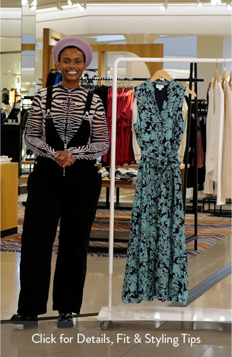 Floral Sleeveless Maxi Shirtdress, sales video thumbnail