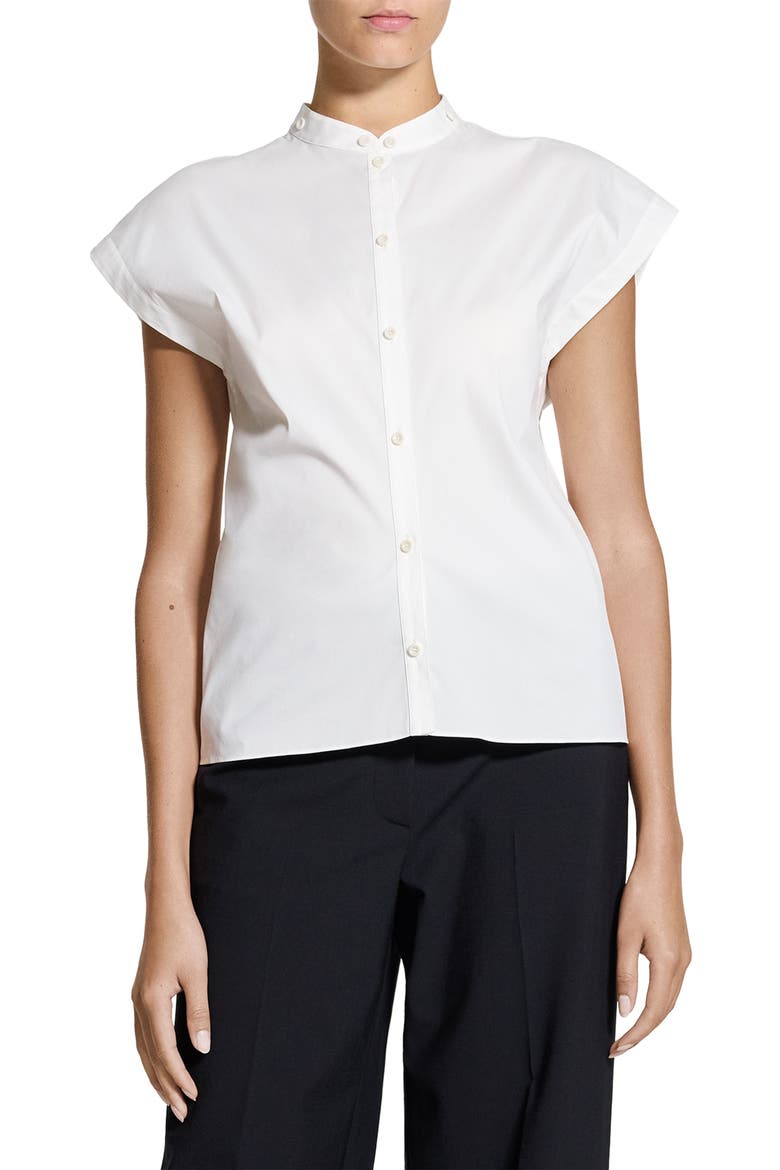 Good Sleeveless Button-Up Shirt, Main, color, WHITE