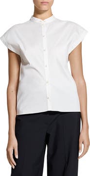 Theory Good Sleeveless Button-Up Shirt