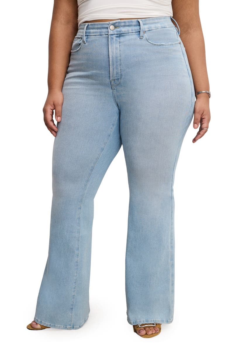 Good American Soft-Tech Good Legs Flare Jeans, Alternate, color, 