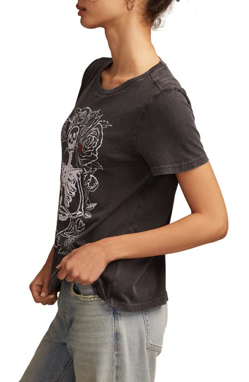 Lucky Brand Guitar Skull Graphic T-shirt In Gray