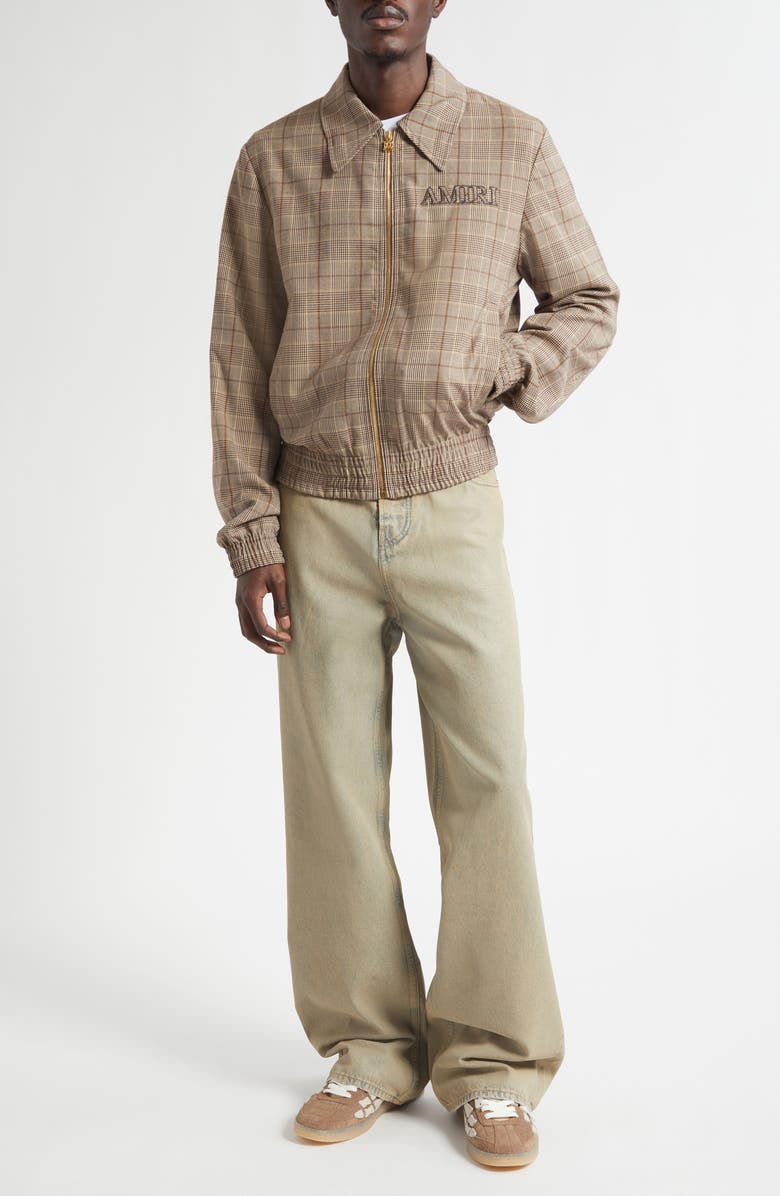 AMIRI Check Wool Blouson Jacket, Alternate, color, Malt