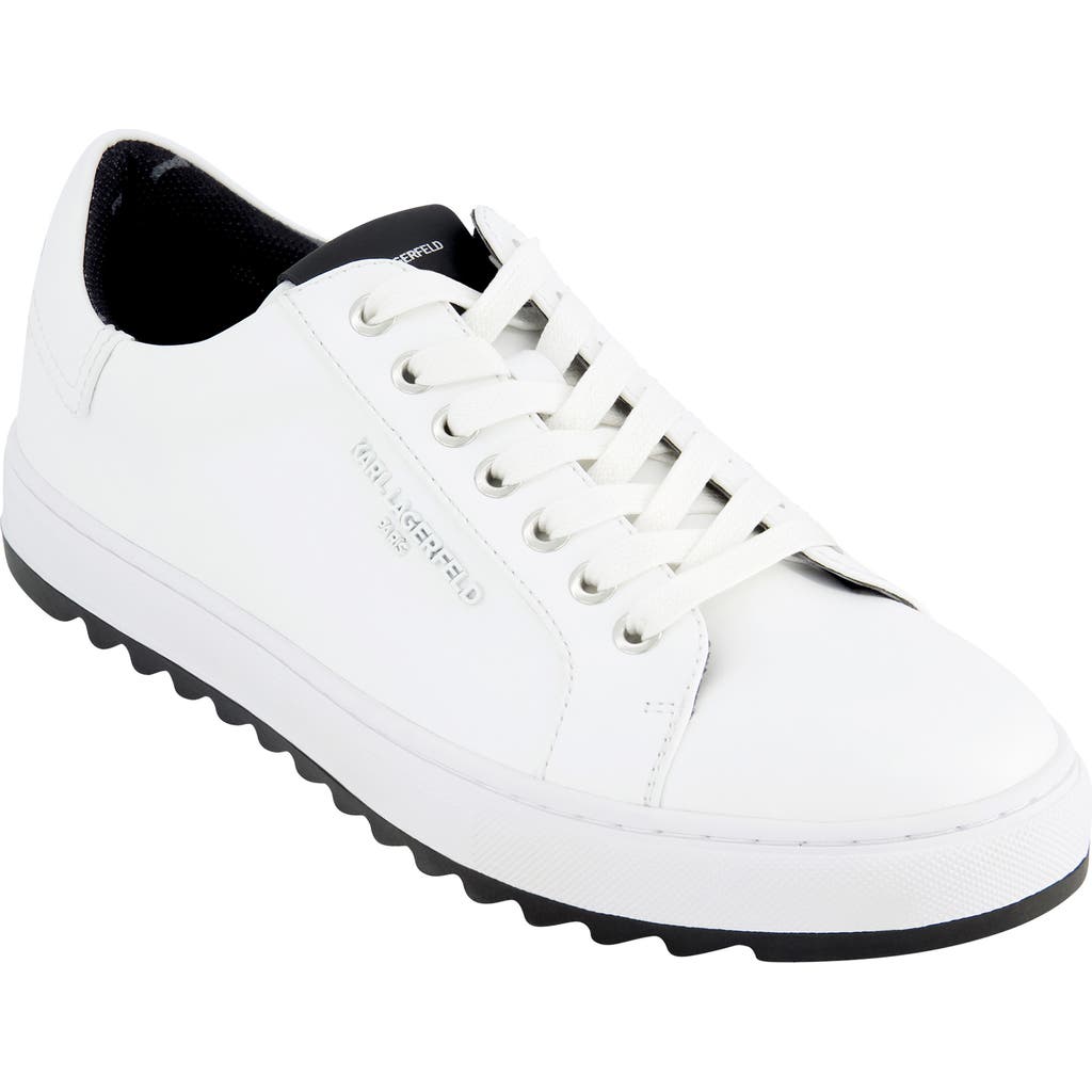 Karl Lagerfeld Leather Low Top Sneaker In White