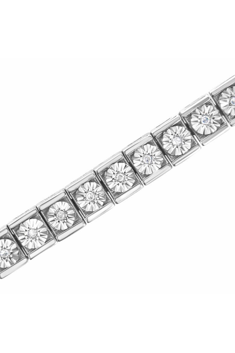 Silver Miracle Set Diamond Accent Classic Tennis Bracelet, Alternate, color, White