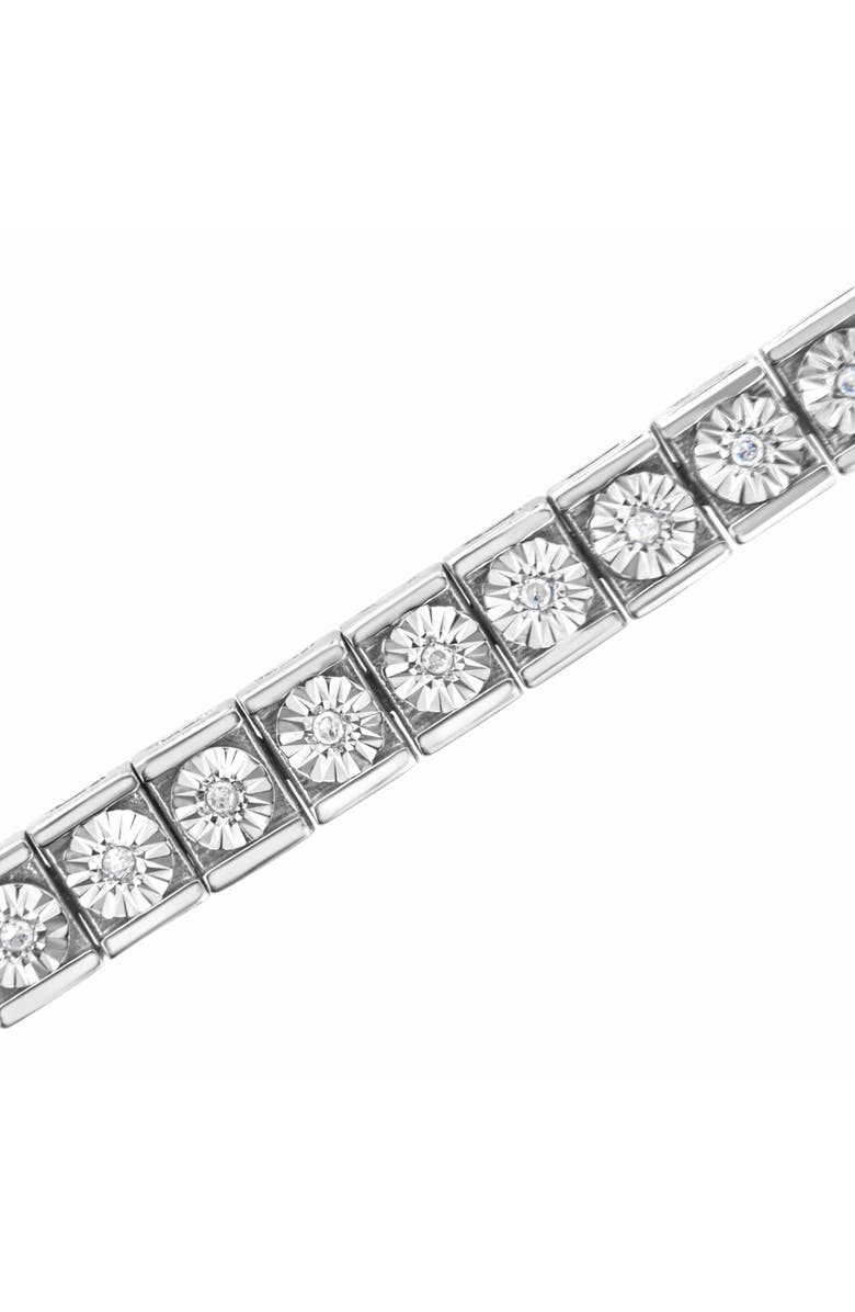 Haus of Brilliance Silver Miracle Set Diamond Accent Classic Tennis Bracelet, Alternate, color, White