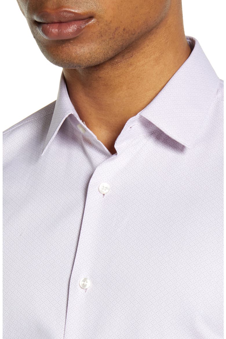Slim Fit Diamond Dress Shirt, Alternate, color, DARK PINK