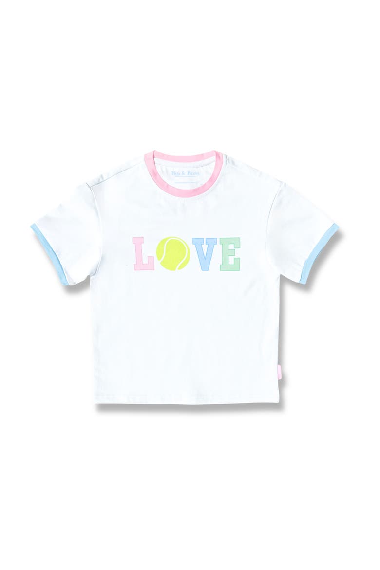 Love Tennis T-Shirt, Main, color, White/Pink/Blue