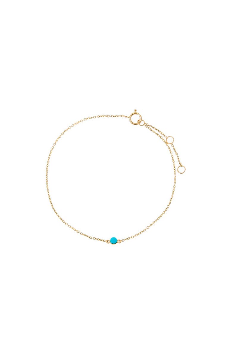 BY ADINA EDEN Turquoise Solitaire Chain Bracelet 14K, Main, color,