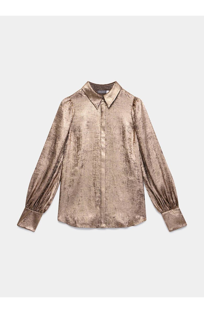 MINT VELVET Metallic Long Sleeve Shirt, Alternate, color, Gold