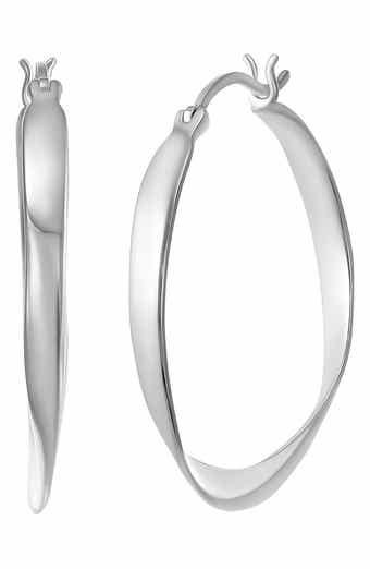 CANDELA JEWELRY Sterling Silver Twisted Hoop Earrings