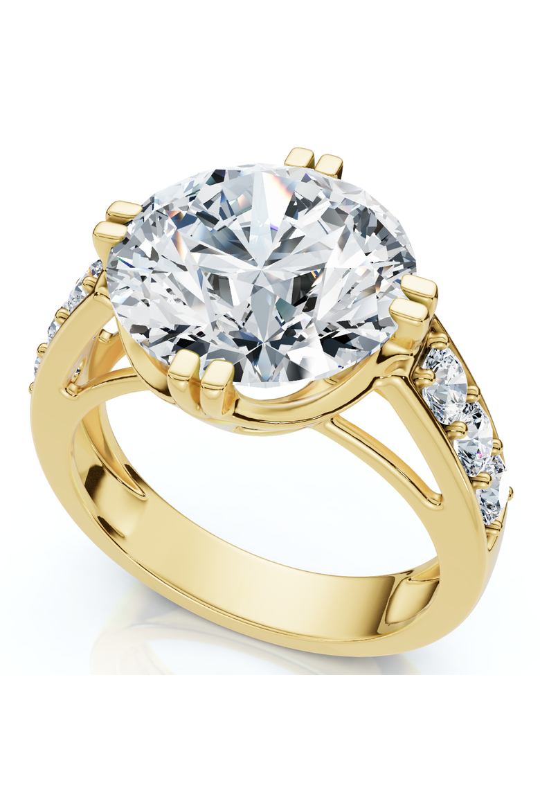 Certified 4 1/2Ct Bauer Diamond Engagement Ring 14k Gold Lab Grown, Main, color, 14k Yellow Gold