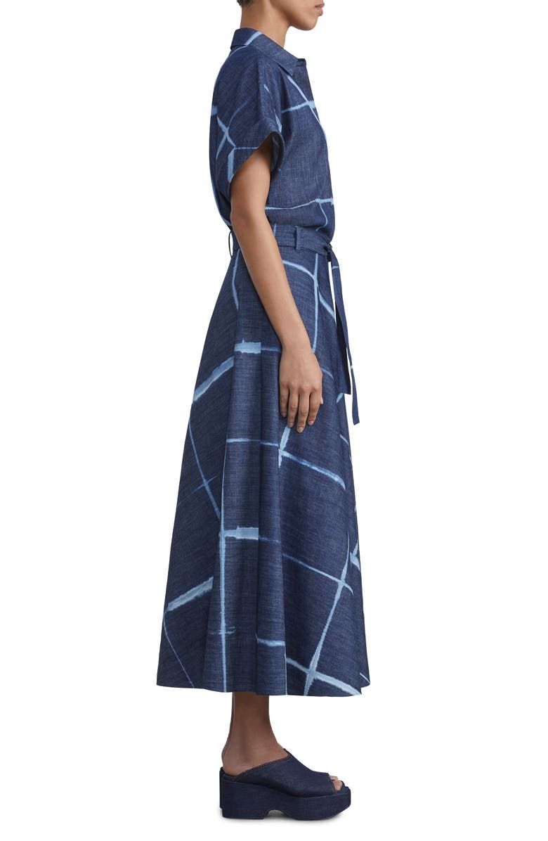 Lafayette 148 New York Shibori Cotton Denim Shirtdress, Alternate, color, 