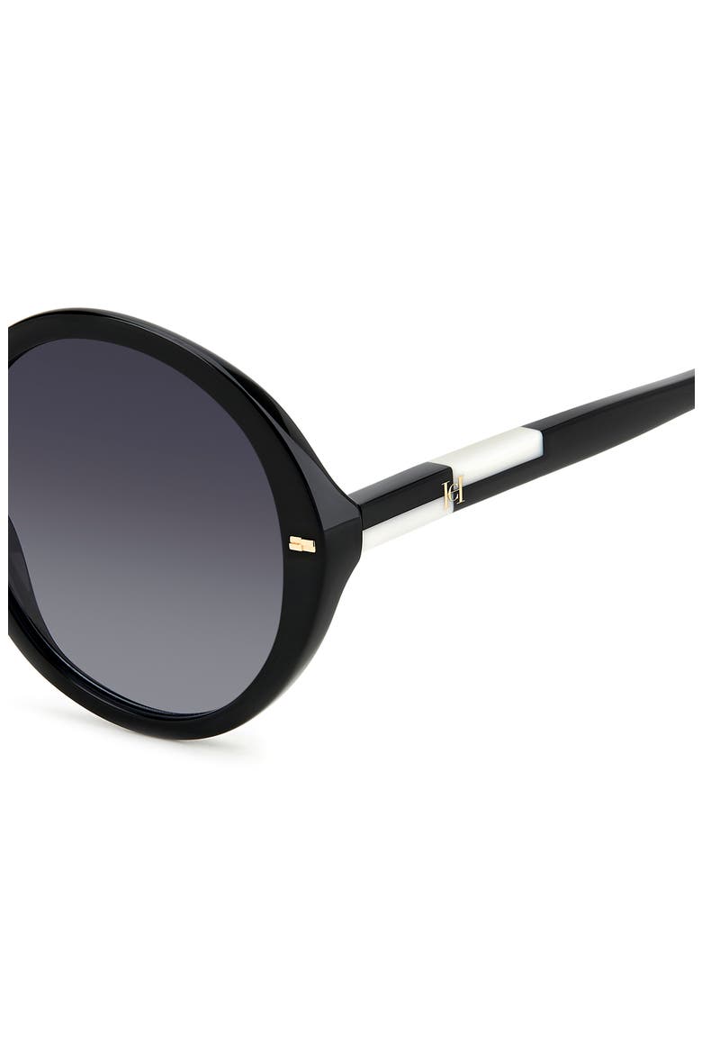 55mm Round Sunglasses, Alternate, color, BLACK WHITE/ GREY SHADED