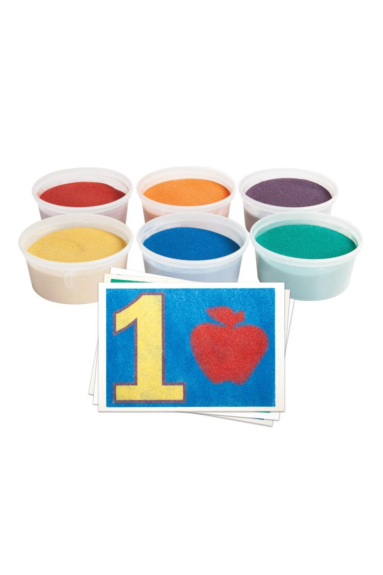 Sand Art Numbers Kit wit Colored Sand & 30 Sticker Sheets, Main, color, Multicolor