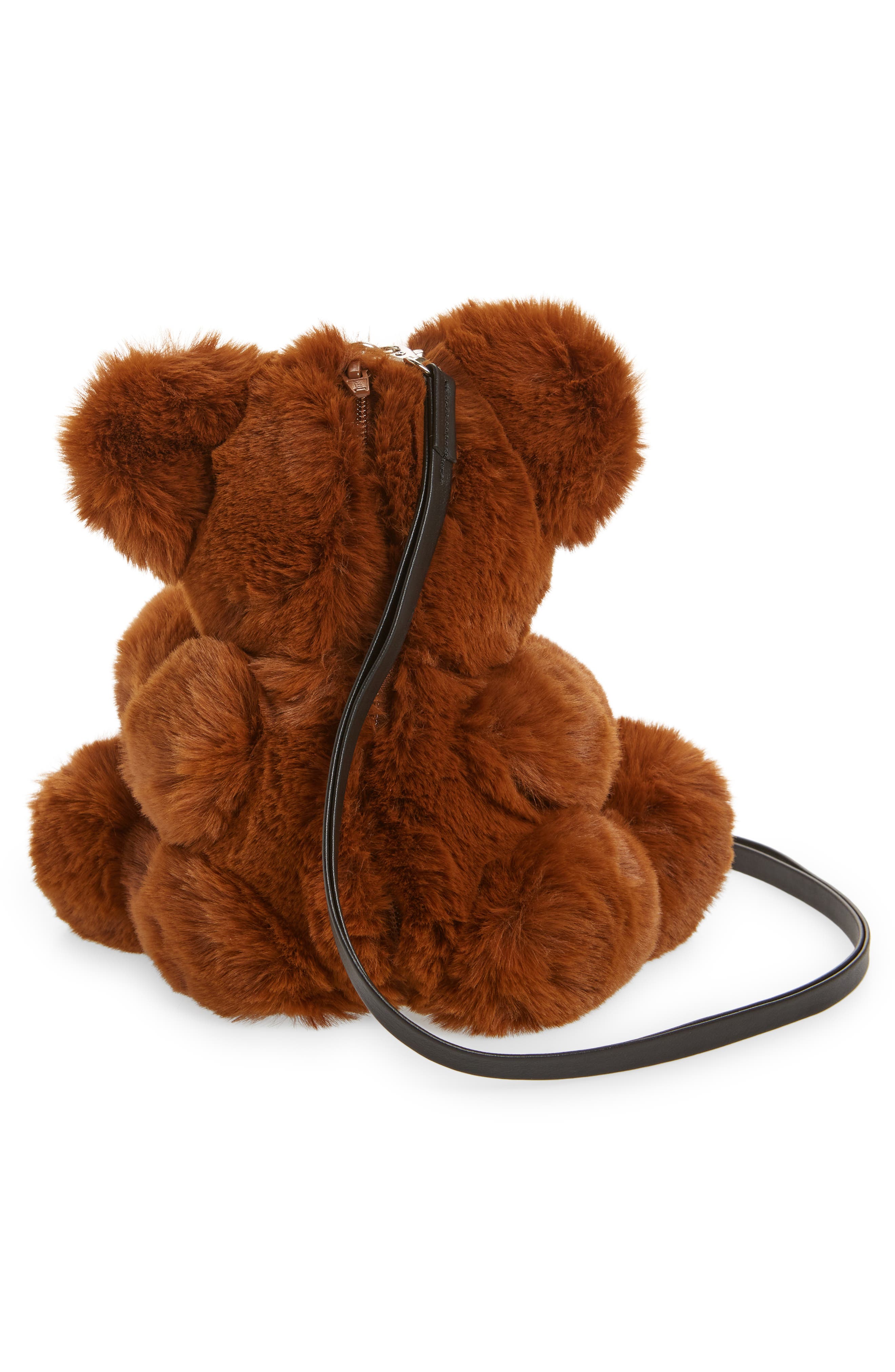 MELITTA BAUMEISTER Teddy Tote, Alternate, color, Brown Faux Fur / Light Nylon