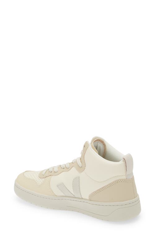 Veja V-15 Chromefree Pebbled-leather High-top Sneakers In Cashew Pierre-multico