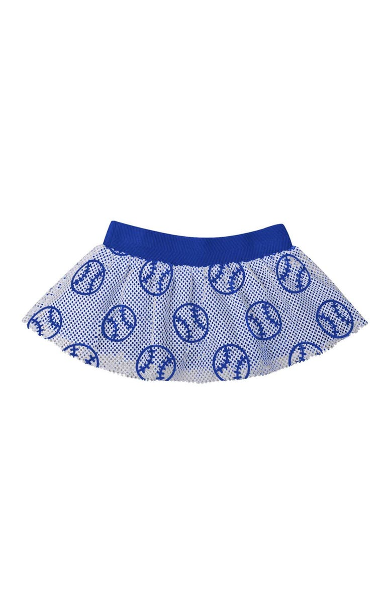 Outerstuff Girls Infant White/Royal Los Angeles Dodgers Sweet Spot Three-Piece Bodysuit Skirt & Booties Set, Alternate, color, 