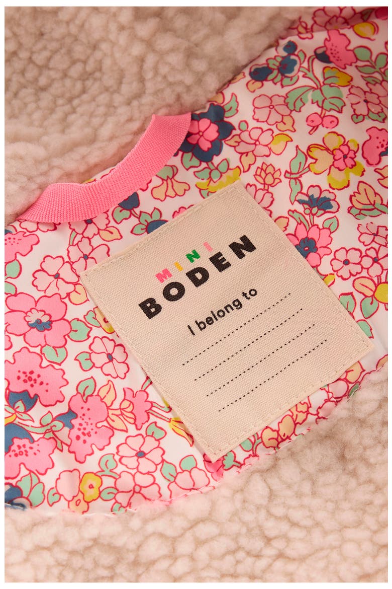 Kids' Borg Trim Padded Jacket, Alternate, color, PINK FLORAL