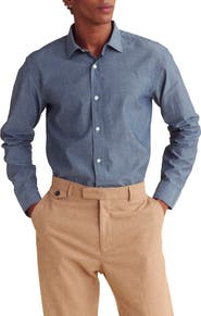 Billy Reid Holt Cotton Chambray Dress Shirt
