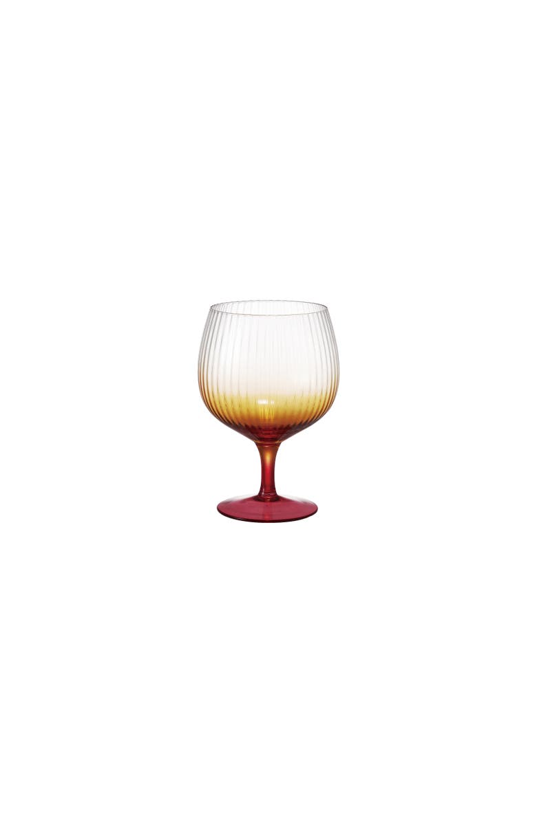 Storied Home Stemmed Fluted Goblet, Main, color, Orange