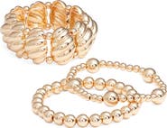 Open Edit Assorted Pack of 3 Stretch Bracelets