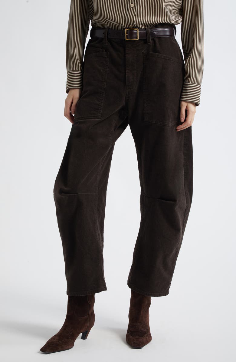 Nili Lotan Shon Corduroy Pants, Main, color, Chocolate Brown