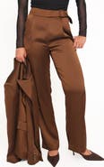 Petal & Pup Trina Belted Satin Pants